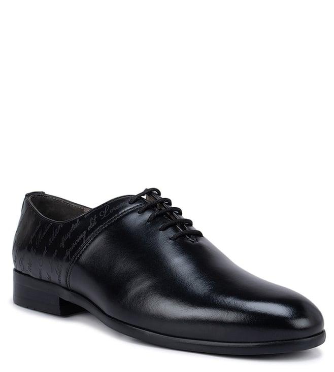 rosso brunello black leather oxford shoes