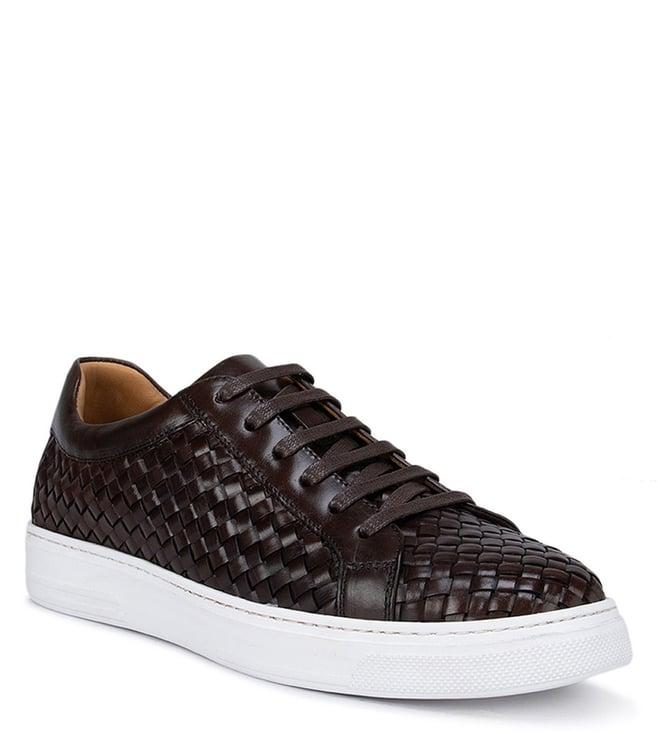 rosso brunello coffee leather sneakers