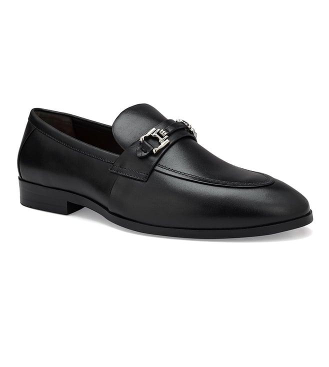 rosso brunello men's black leather loafers