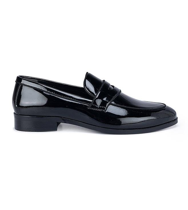 rosso brunello men's black leather loafers