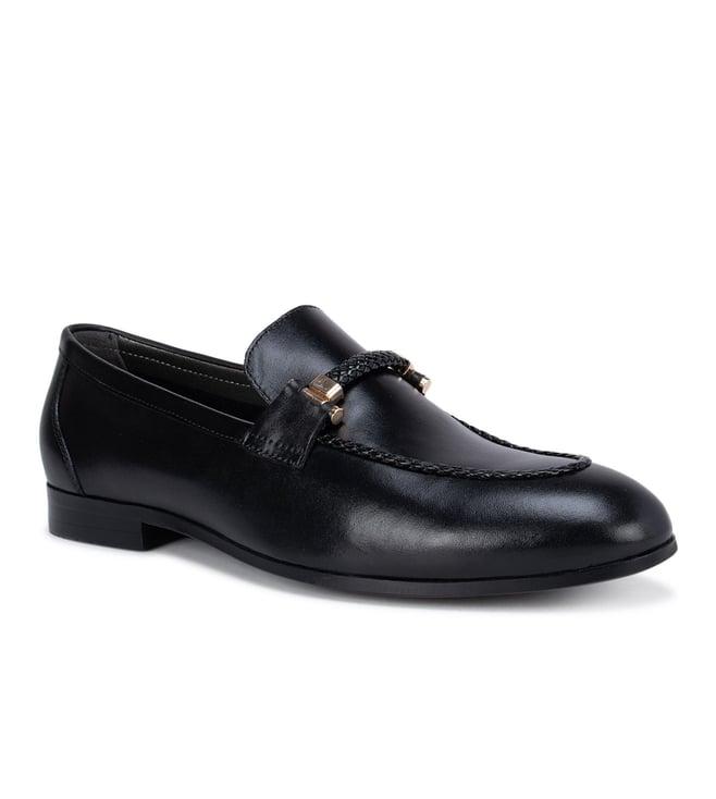 rosso brunello men's black leather slipon