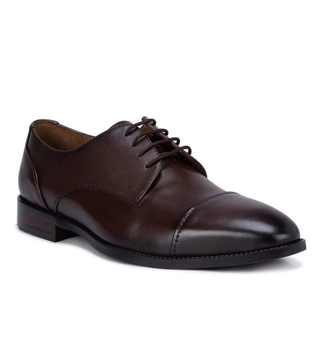 rosso brunello men's coffee leather lace up