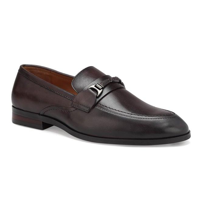 rosso brunello men's coffee leather loafers