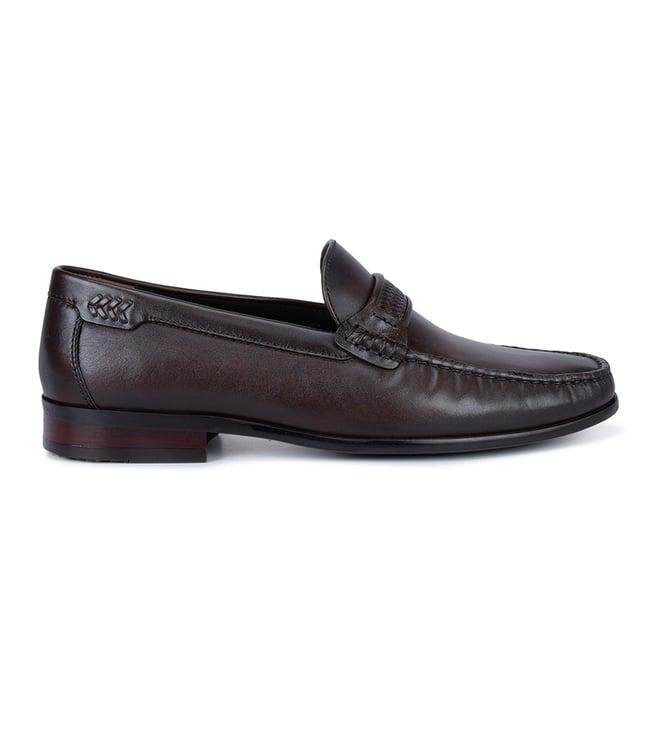 rosso brunello men's coffee leather loafers