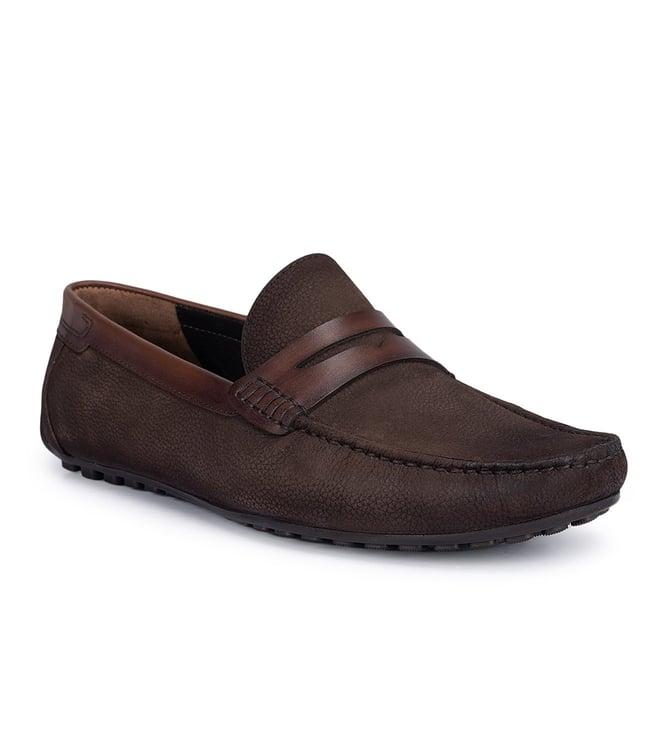 rosso brunello men's coffee leather mocassins