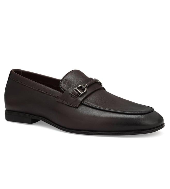 rosso brunello men's coffee leather slipon