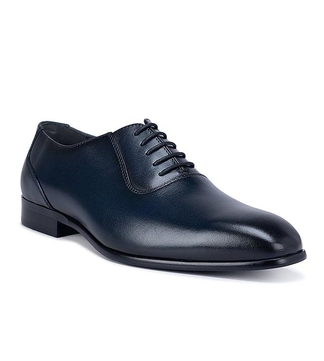 rosso brunello men's navy leather lace up