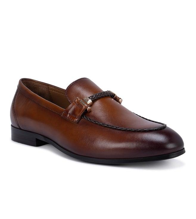 rosso brunello men's tan leather slipon