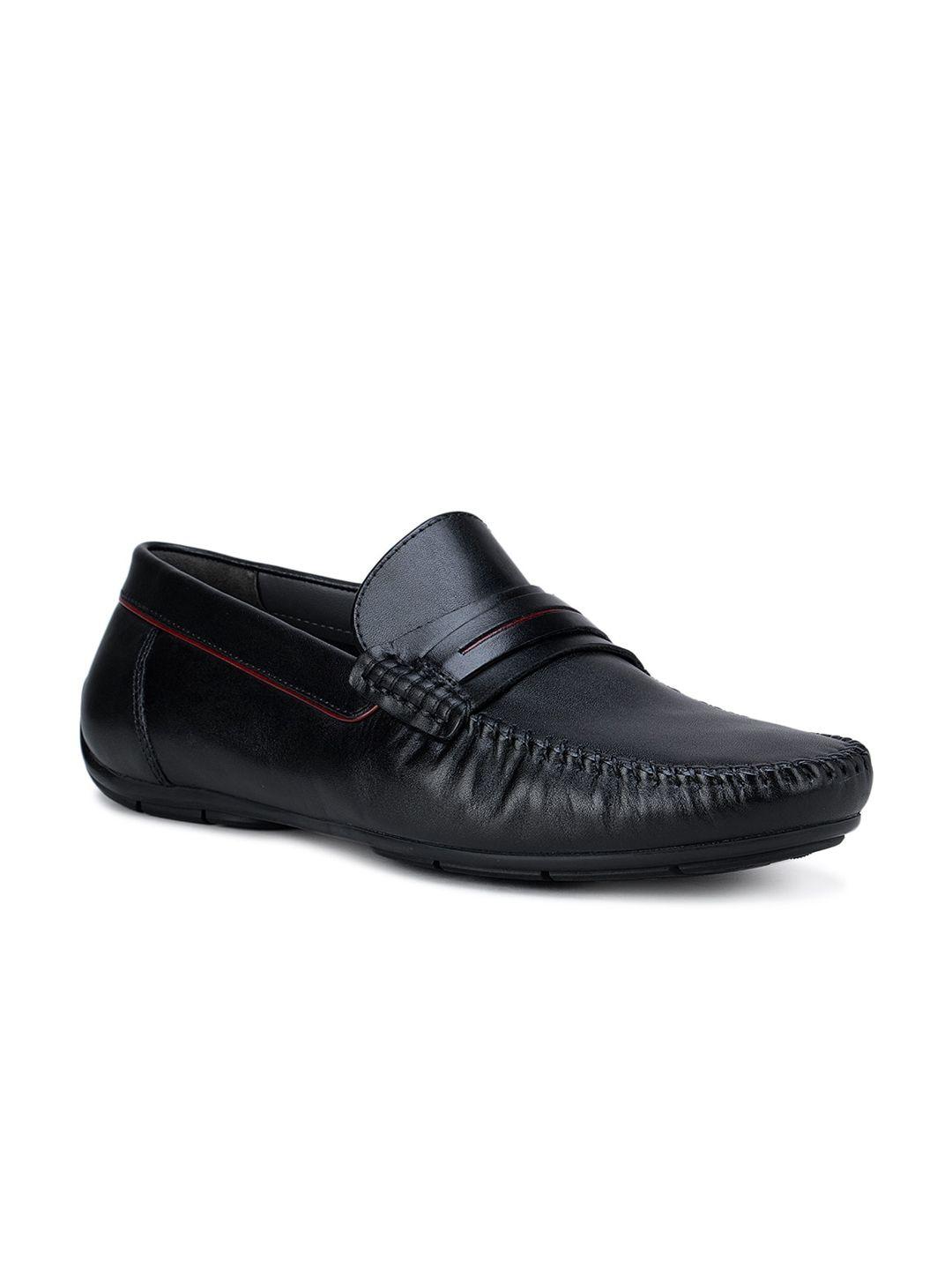 rosso brunello men black leather loafers