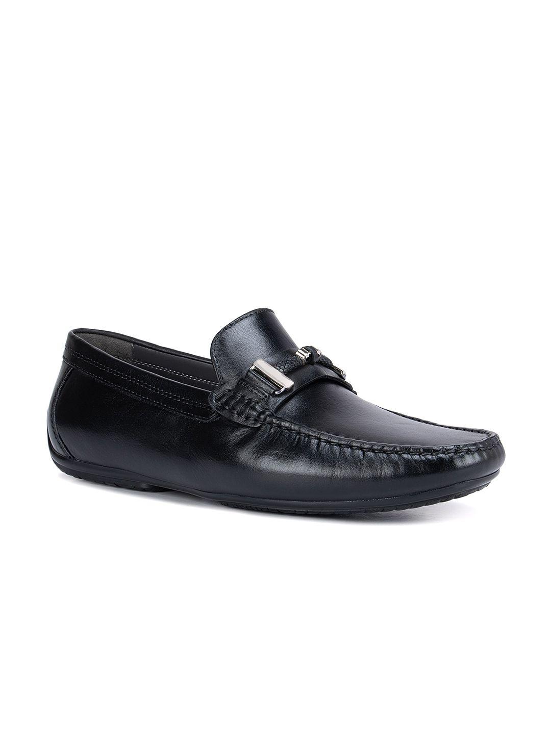 rosso brunello men black leather loafers