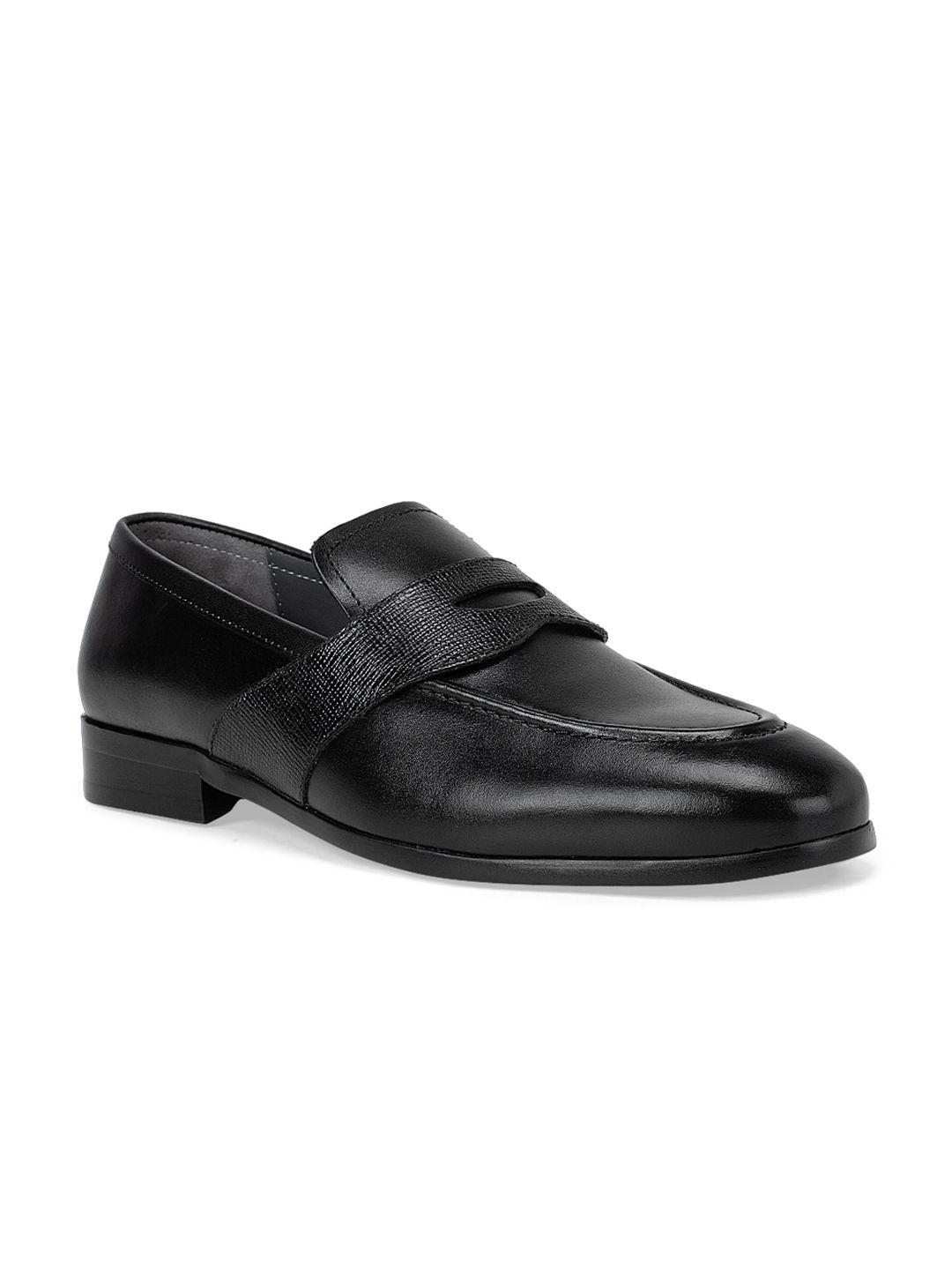 rosso brunello men black leather slip-on sneakers