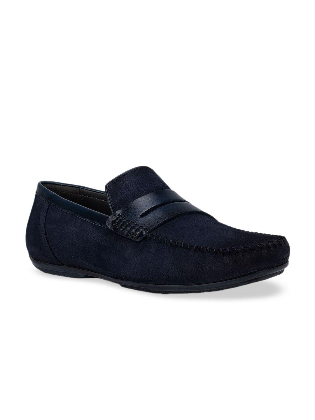 rosso brunello men blue suede penny loafers