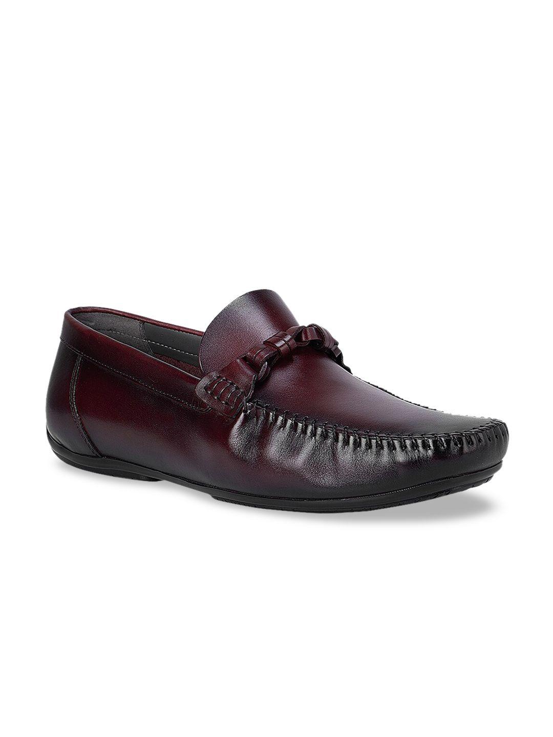 rosso brunello men purple leather loafers