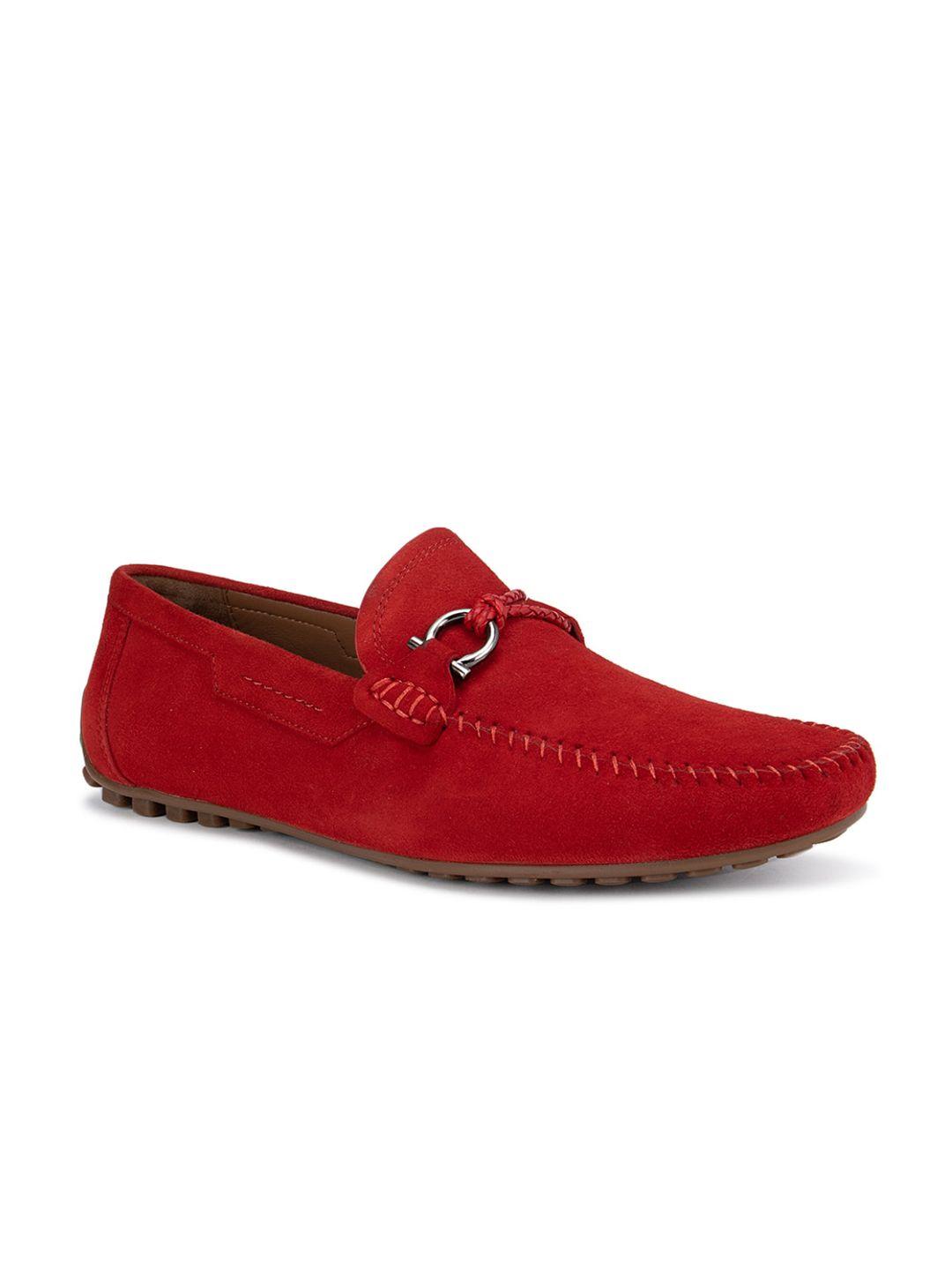 rosso brunello men red suede loafers