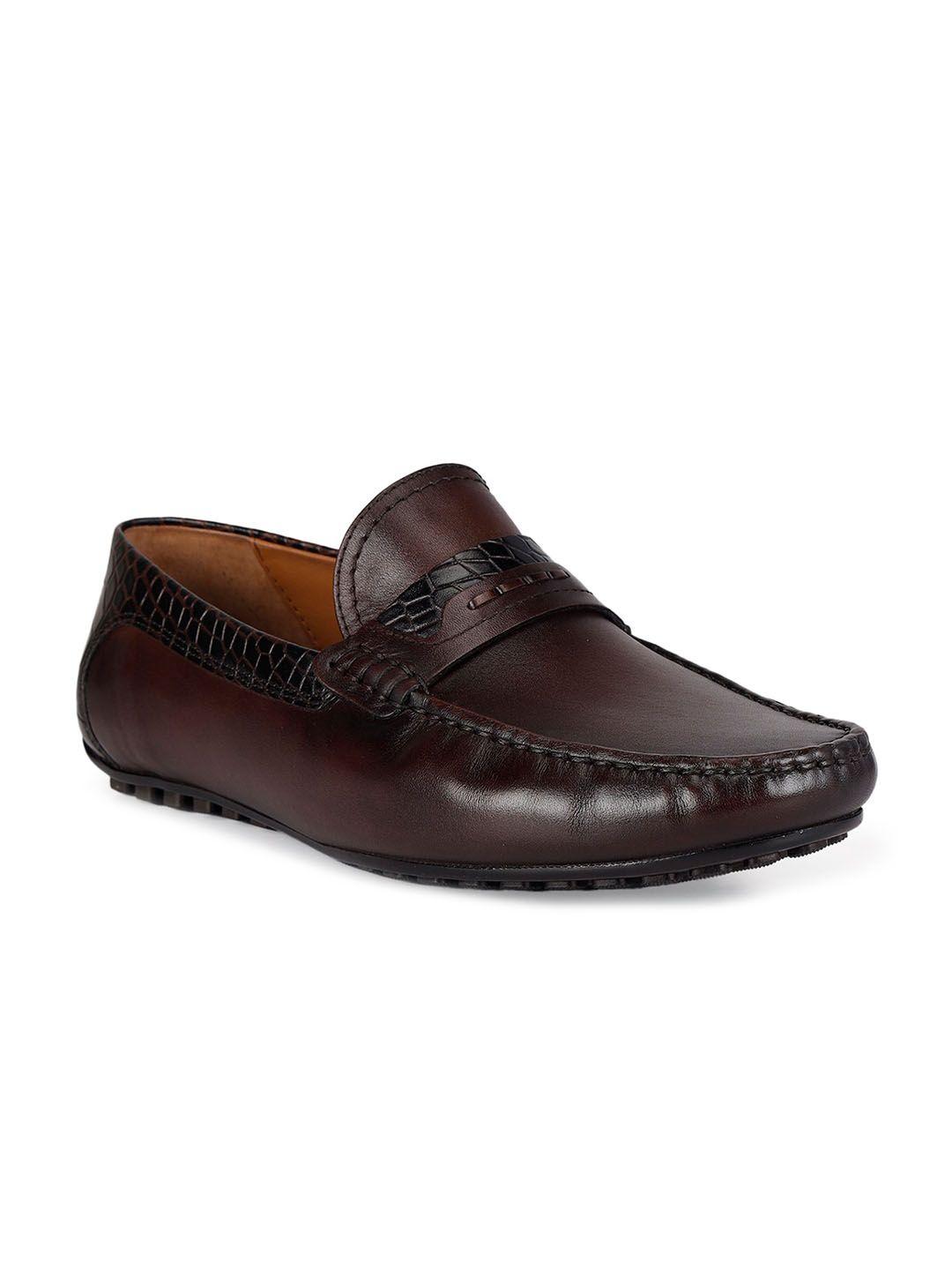 rosso brunello men textured driving shoes