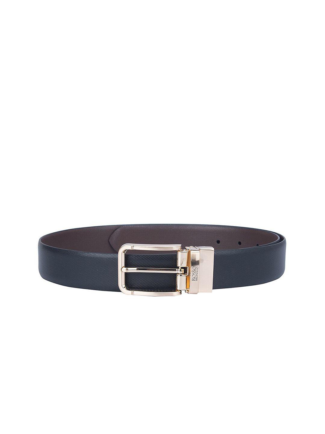 rosso brunello men textured leather formal belt