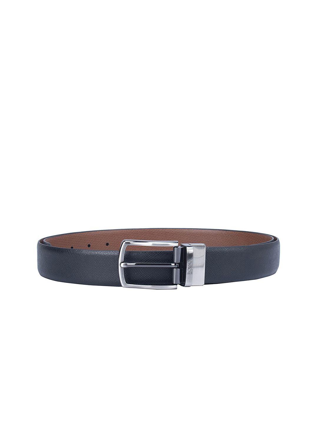 rosso brunello men textured leather formal belt