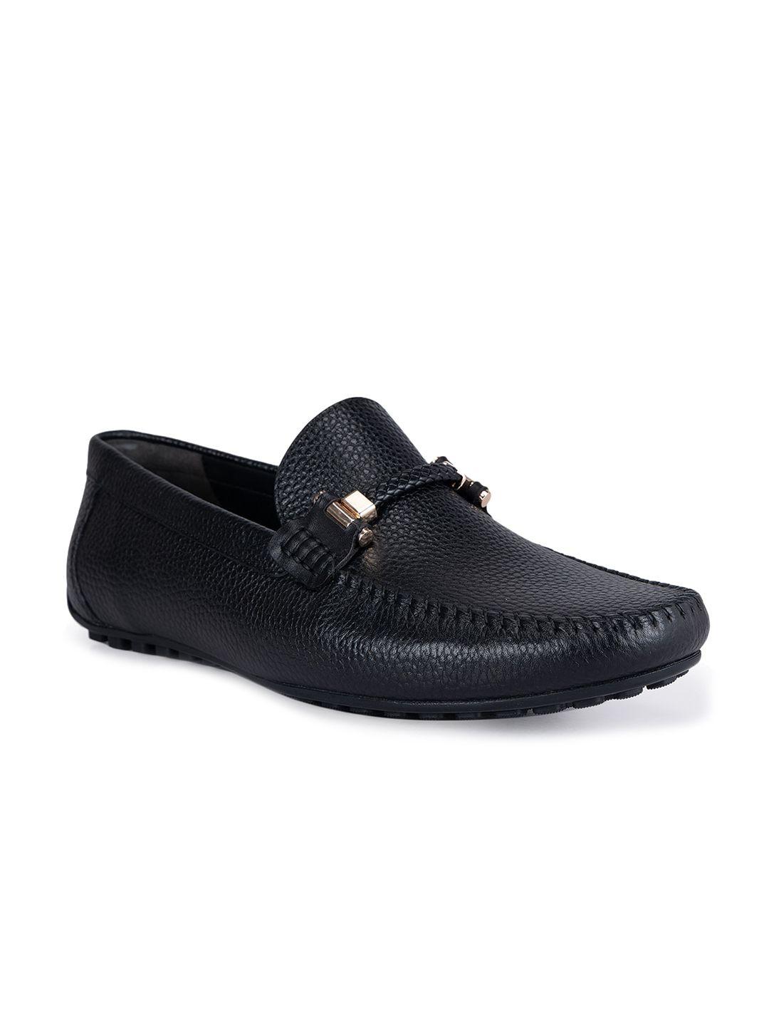 rosso brunello men textured leather formal loafers