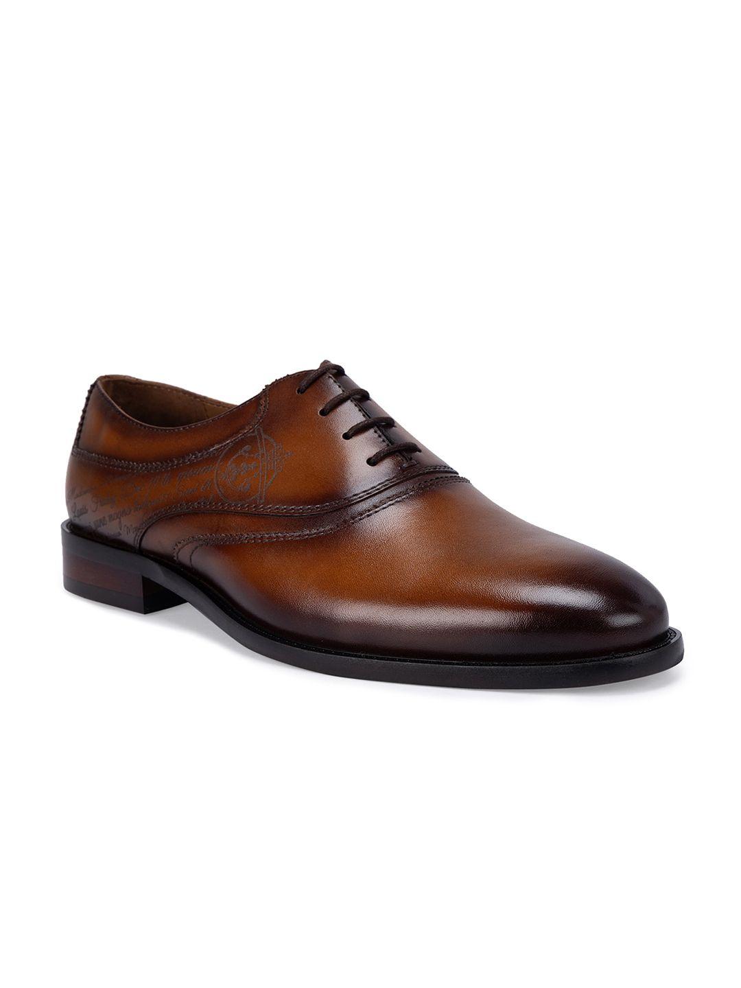 rosso brunello men textured leather formal oxfords