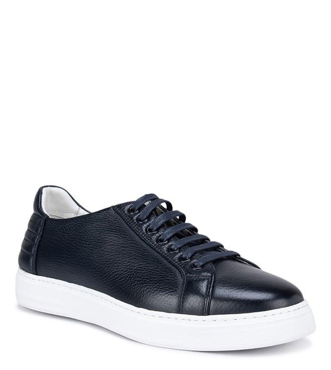 rosso brunello navy leather sneakers