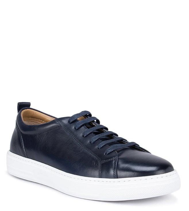 rosso brunello navy leather sneakers