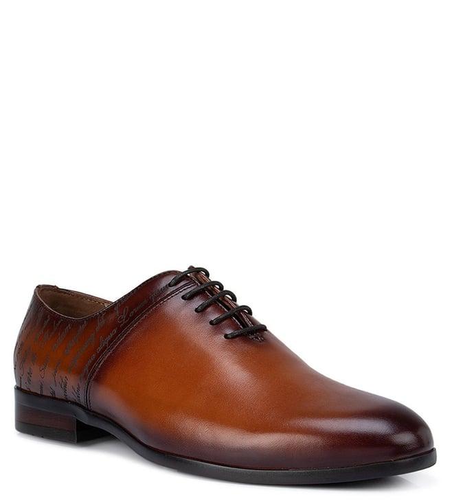 rosso brunello tan leather oxford shoes