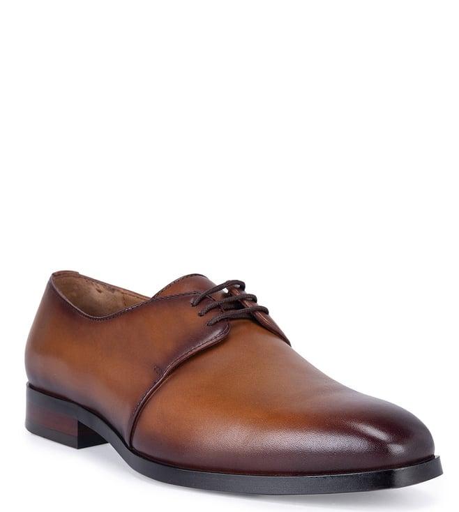 rosso brunello tan men's leather formal lace-ups