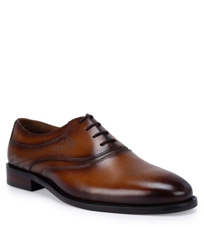 rosso brunello tan men's leather formal lace-ups