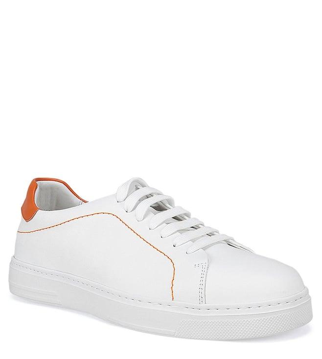 rosso brunello white & orange leather sneakers