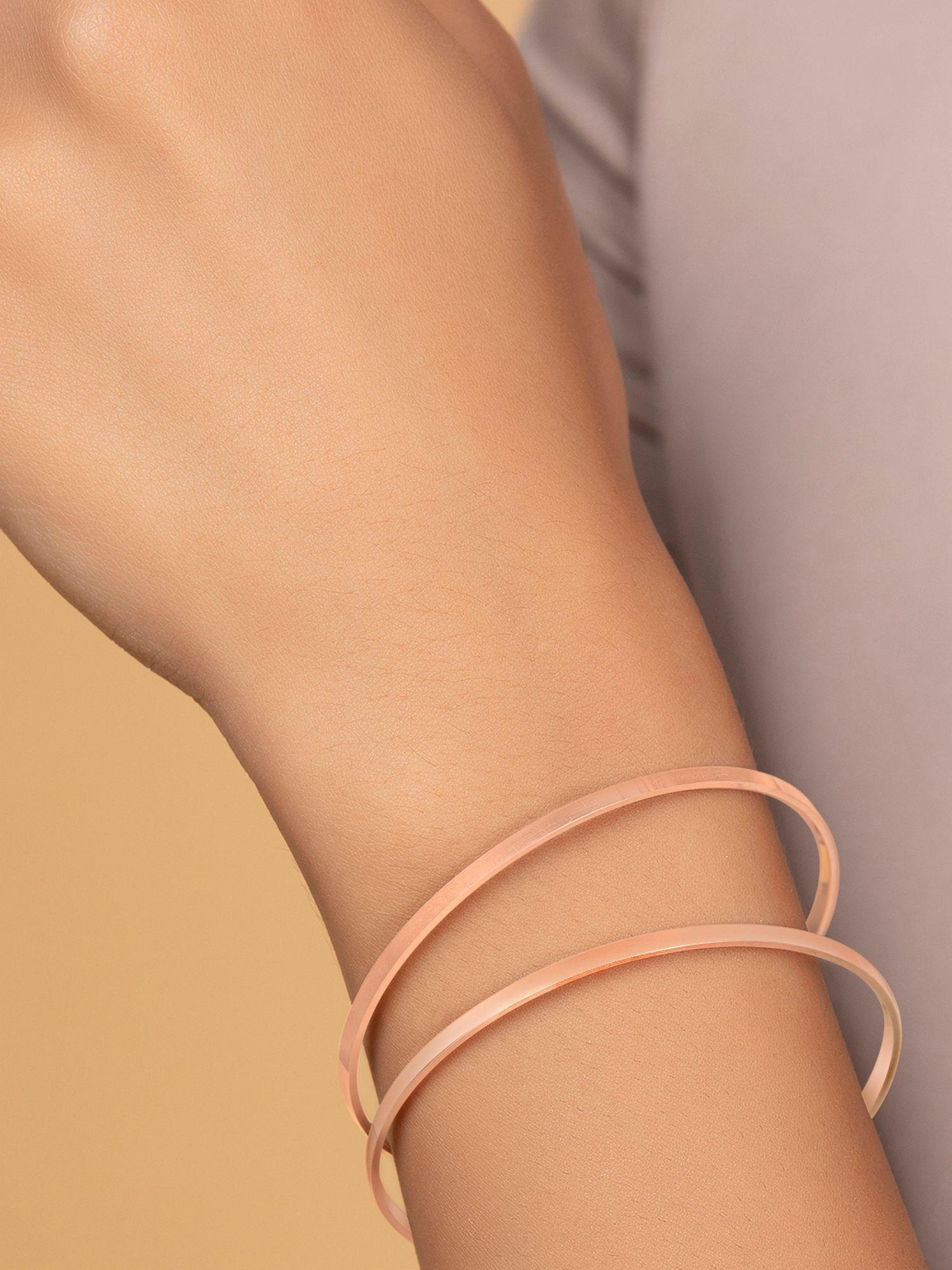 rosy splendor rose gold-plated 925 sterling silver bangle