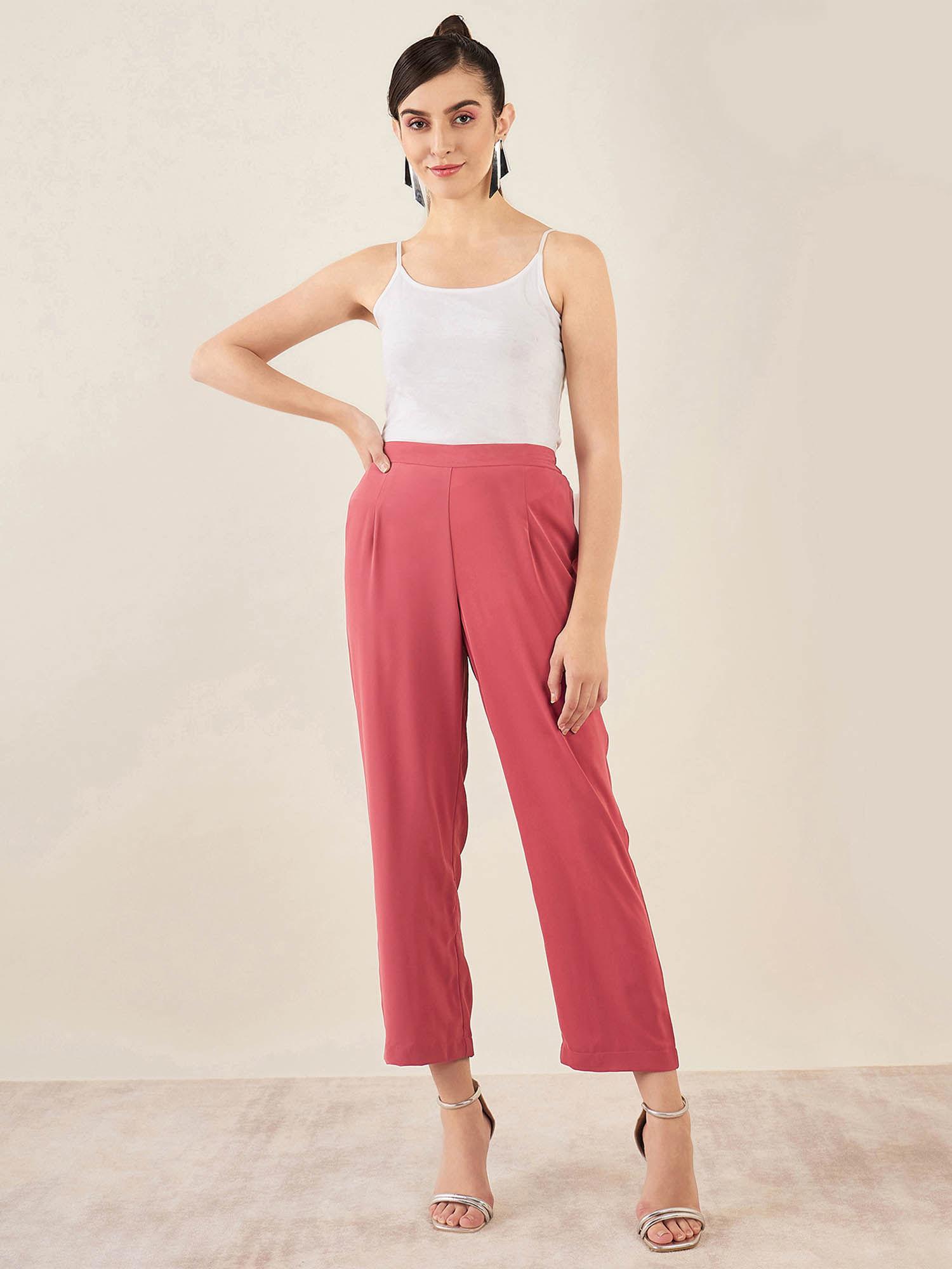 rouge red straight pant