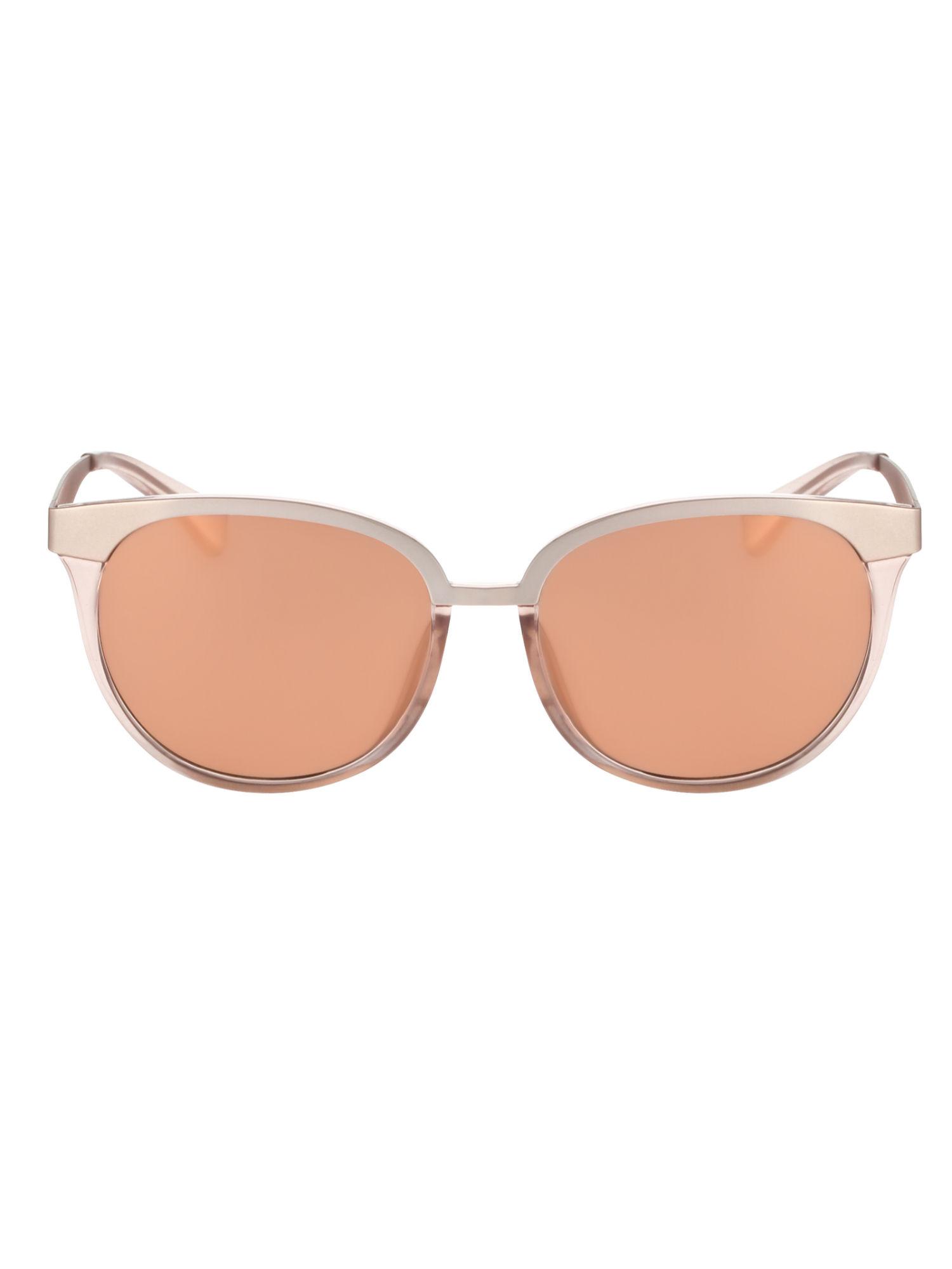 round sunglasses with peach lens for unisex