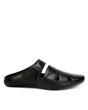 round toe slip-on flat sandals