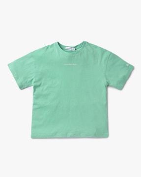 round-neck t-shirt with brand print