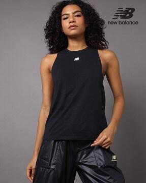 round-neck tank top with placement logo