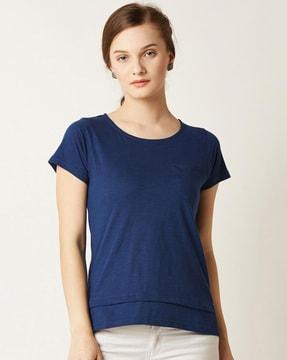 round-neck top with patch pocket