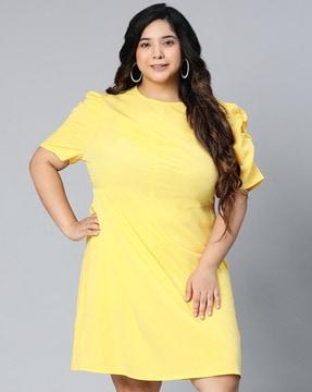 round-neck  a-line dress