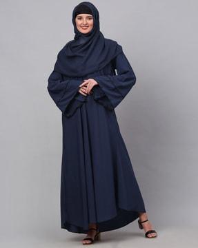 round-neck a-line burqa with head scarf