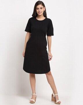 round-neck a-line dress