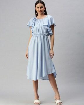 round-neck a-line dress