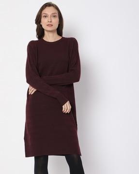 round-neck a-line dress