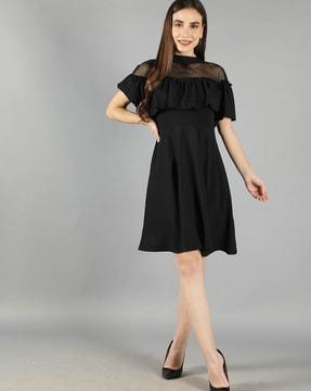 round-neck a-line dress