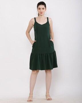 round-neck a-line dress