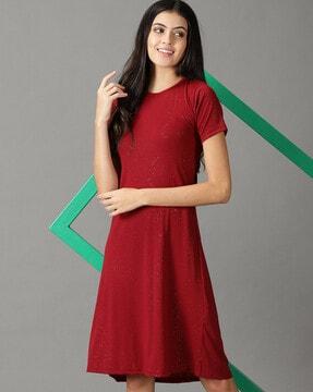 round-neck a-line dress