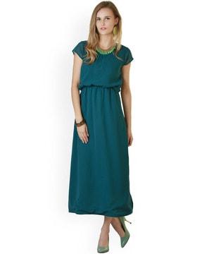 round-neck a-line dress