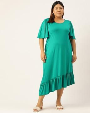 round-neck a-line dress