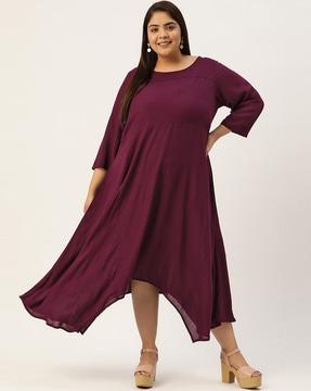 round-neck a-line dress