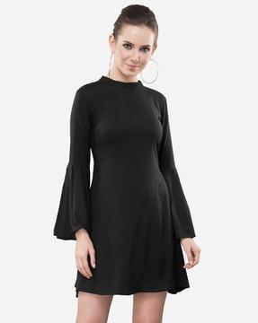 round-neck a-line dress