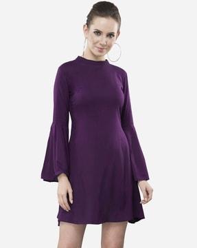 round-neck a-line dress