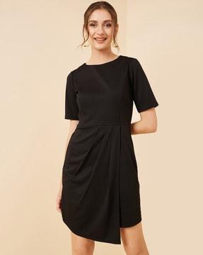 round-neck a-line dress